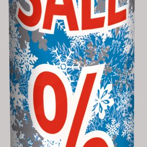 Warenträger/Säule Eiskristalle-Sale-%, H:59xØ26cm