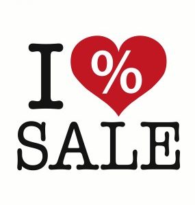 Plakat "I Love Sale" 48x138cm
