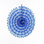 Rosette Raute Ø60cm, blau/weiß