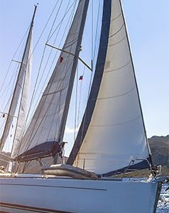 Langbahn Segelboot 42x119cm