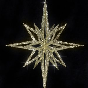 Stern 3D H:60xØ56cm, gold beglittert