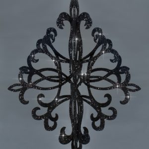 3D-Diamant - Deko, H:46xØ38cm, schwarz beglittert
