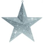 3D-Glitter-Stern Ø50cm, silber beglittert