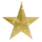 3D-Glitter-Stern Ø30cm, gold beglittert