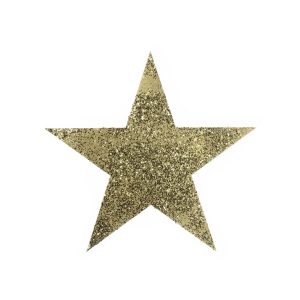 Glitterstern-Hänger, flach Ø35cm, gold