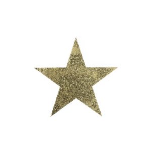 Glitterstern-Hänger, flach Ø23cm, gold
