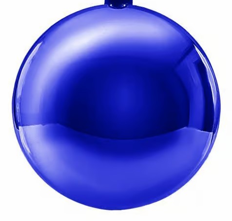 Weihnachtskugel Ø80mm, blau-glänzend
