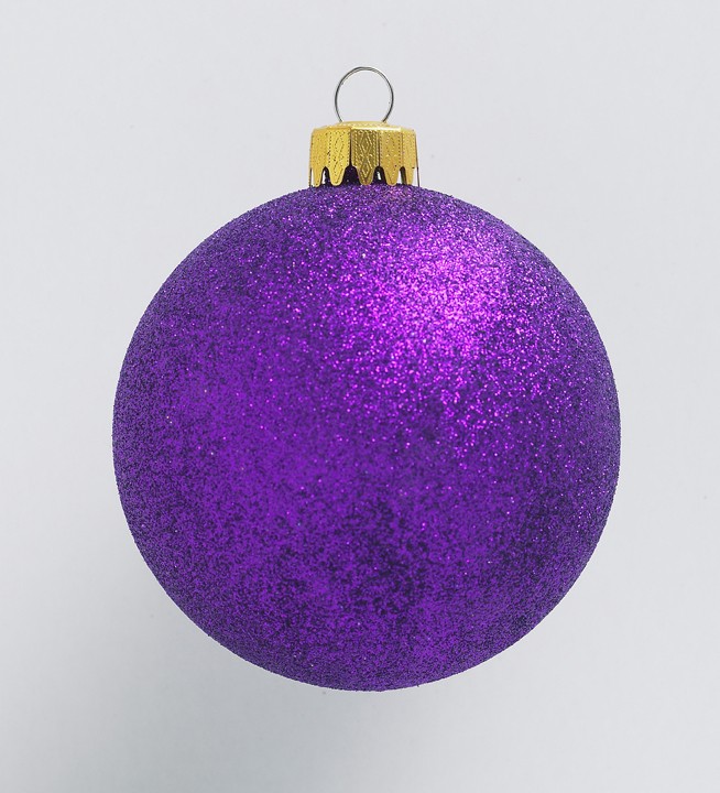 Kugel Feinglitter Ø60mm, 24 Stk./Box, lila-glitter