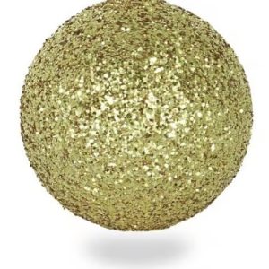 Weihnachtskugel Glitter Ø15cm, hellgold