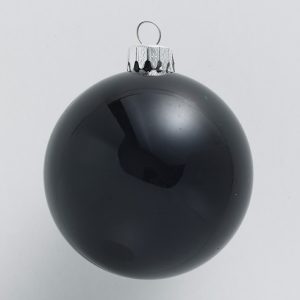 Weihnachtskugeln Ø60mm, schwarz glänzend, 24 Stück/Box
