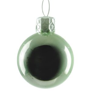 Weihnachtskugeln Ø77mm, 12 Stk./Box, pastellgrün glänzend