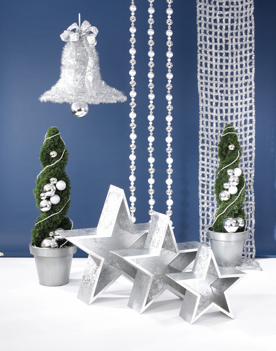 Weihnachtskugel Ø15cm, silber glänzend – Bild 2
