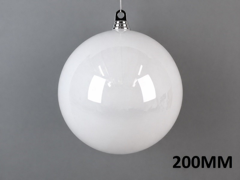Weihnachtskugel Ø20cm, weiß glänzend – Bild 2