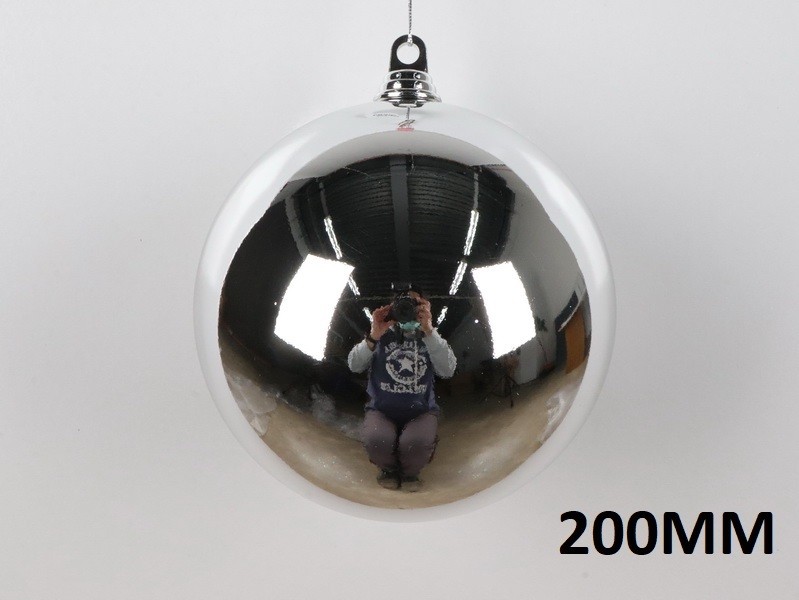 Weihnachtskugel Ø20cm, silber glänzend – Bild 3