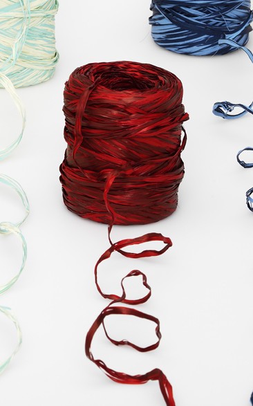 Polyraffia 2-färbig, bordeaux/rot,1,5cm/200lfm