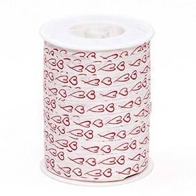 Herz-Florband B:10mm Obsession, weiß/rot – Bild 2