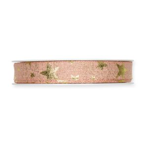 Lurex-Druckband "Sterne" B:15mm, rose/gold
