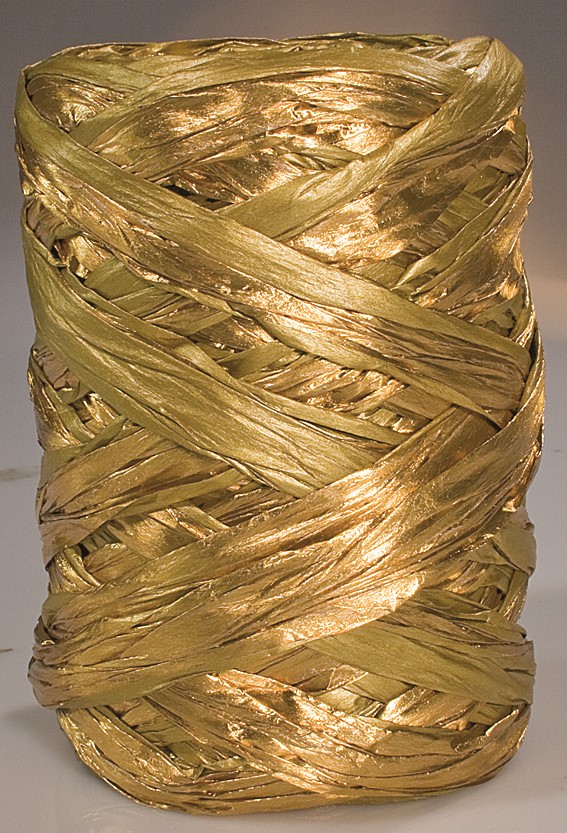 Dekoband "Superpoker" 105mm gold, 25m/Rolle