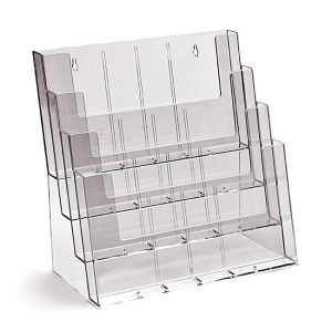 Prospektständer DIN-A4-quer, 4-fach, Wand-, Standmodell, 4C330