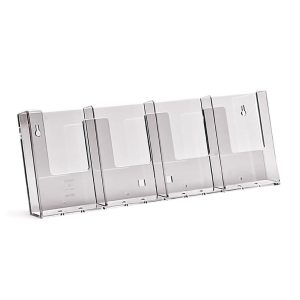 Prospekthalter 1/3 DIN-A4 lang, 4-fach, Wand-, Standmodell, 4W104