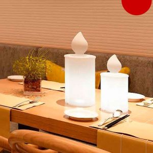 Kerzenlampe Fiammetta Ø10xH:22,5cm, rot