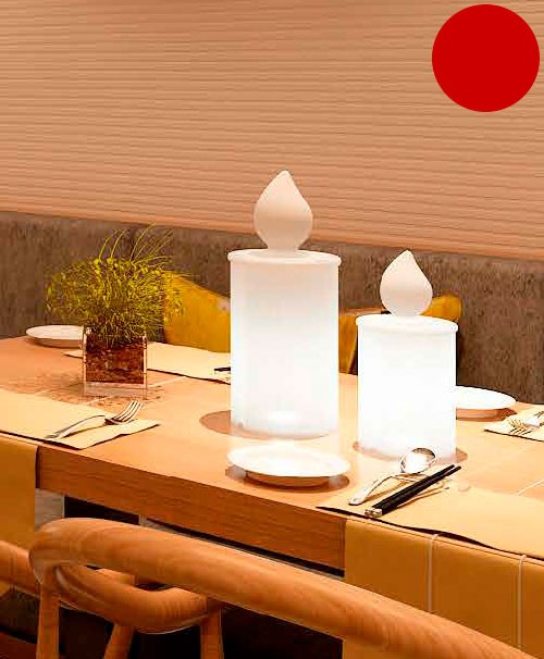 Kerzenlampe Fiammetta Ø10xH:22,5cm, rot