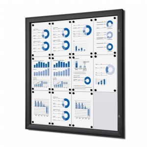 Schaukasten 12 x Din A4, schwarz, versperrbar
