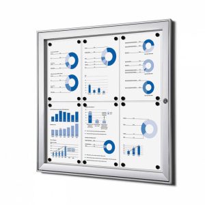Schaukasten 6 x Din A4, silber, versperrbar