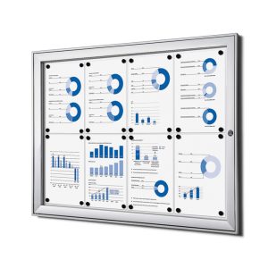 Schaukasten 8 x Din A4, silber, versperrbar