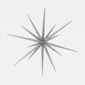 Strahlenstern Sputnik, silber-glitter, Ø20cm