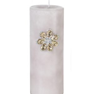 Metall-Kerzenbrosche Blume, gold, Ø4,5cm