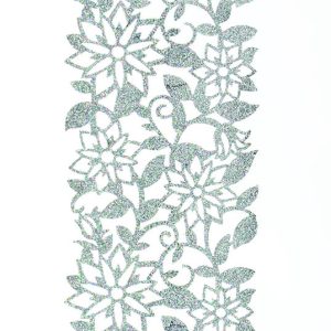 Folien-Tischband B:12cm, L:2m, silber-glitter