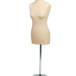 Damenbüste beige, Metallfuß rund