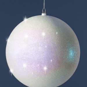 Weihnachtskugel Glitter Ø30cm, weiß-irisierend