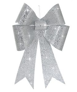 Glitter-Schleife 10x14cm silber
