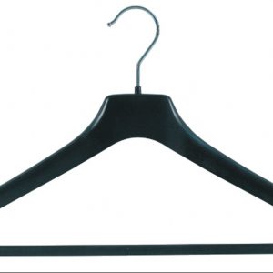 Formbügel 44cm, mit Steg und Rockhaken, schwarz
