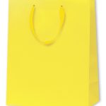 Papiertragetaschen Standard mit Textilband, gelb