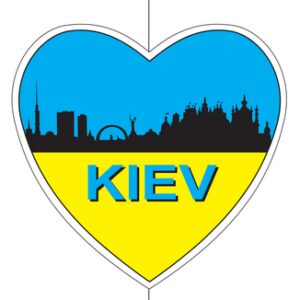 Herz-Girlande "Ukraine/Kiev" L:75x30cm