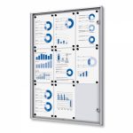 Schaukasten 9 x Din A4, B1-zertifiziert, für Innen, silber, versperrbar
