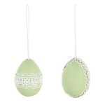 Oster-Eier mit Spitzen-Deko, 6-tlg., pastellgrün
