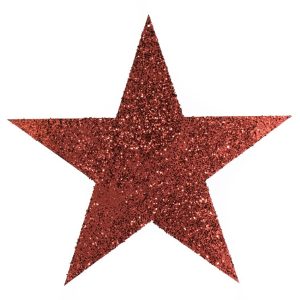 Glitterstern-Hänger, flach Ø55cm, rot