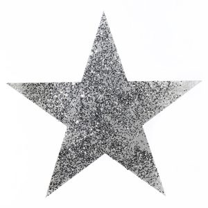 Glitterstern-Hänger, flach Ø55cm, silber