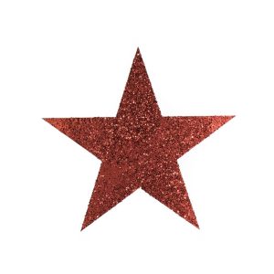 Glitterstern-Hänger, flach Ø35cm, rot