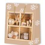 Tragetasche "Weihnachtsfenster" 26x13x32cm, bunt