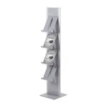Prospektständer "Design"  4 x DIN-A4, H:166,5cm, silber