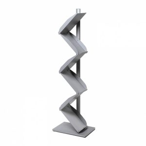 Prospektständer "Zig Zag"  6 x DIN-A4, H:150cm, silber