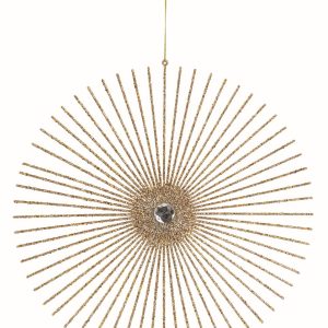 Strahlen-Stern Hänger Ø28,5cm, gold glitter