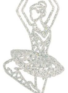 Filigran-Ballerina-Hänger 15cm, silber-glitter