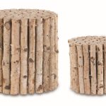 Birkenholz-Podest 2-tlg., Ø20xH:20cm, Ø30xH:30cm