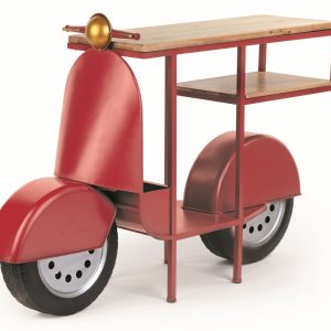 Motorroller-Regal rot, H:92xL:140xT:35cm